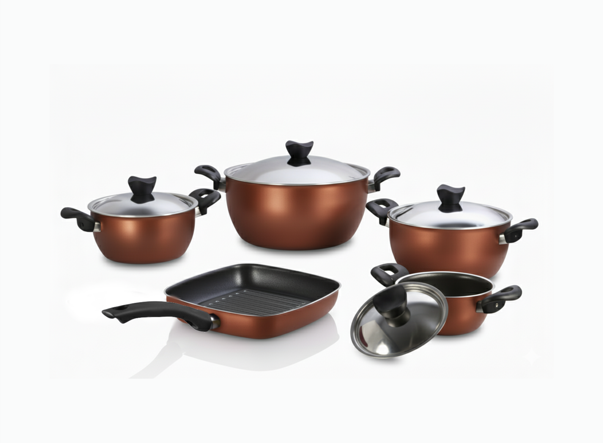 طقم ميتاليك 3 تيفلون - 9 قطع 